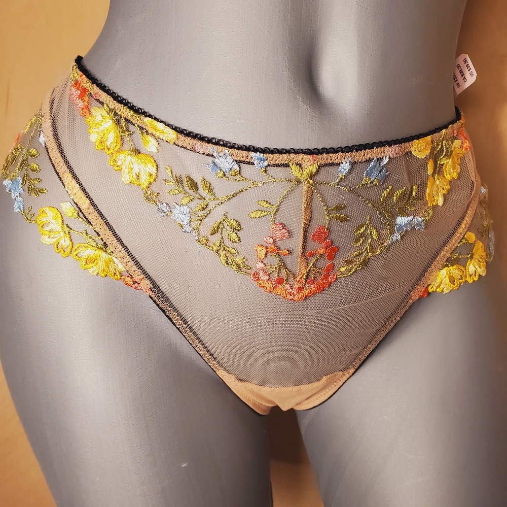 VS Dream Angels Embroidered Floral Lace M Thong